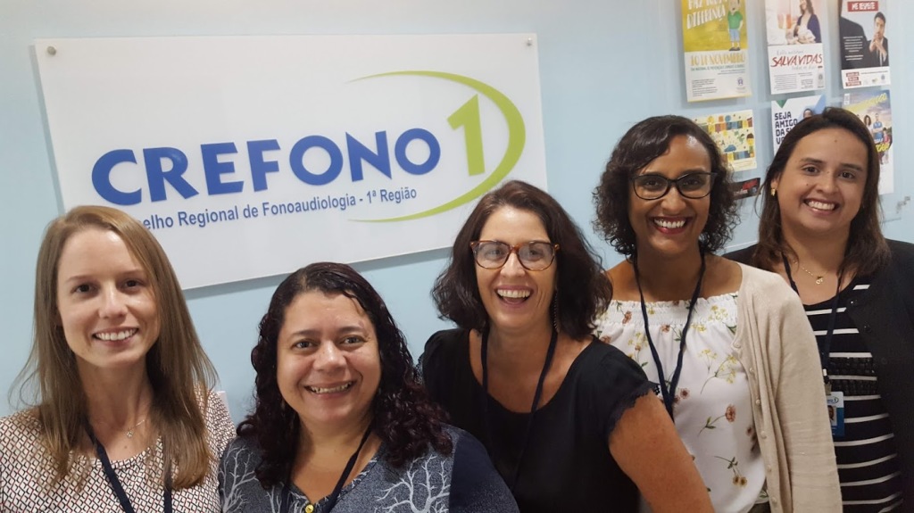 Comissão de Interiorização: (da esquerda para a direita) Vivian Neves (CRFa 1-14679), Josiane Ferreira (CRFa 1-14403), Alessandra Mattoso (CRFa 1-6475), Carolina de Freitas (CRFa 1-3347-6), Marcela Alves (CRFa 1-13141)